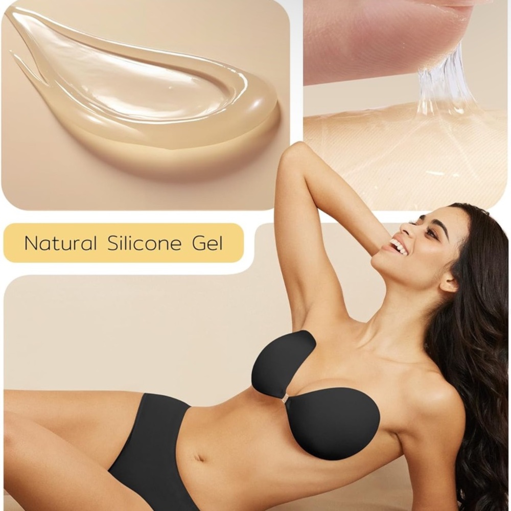 Black adhesive Strapless Bra set of 2 size C